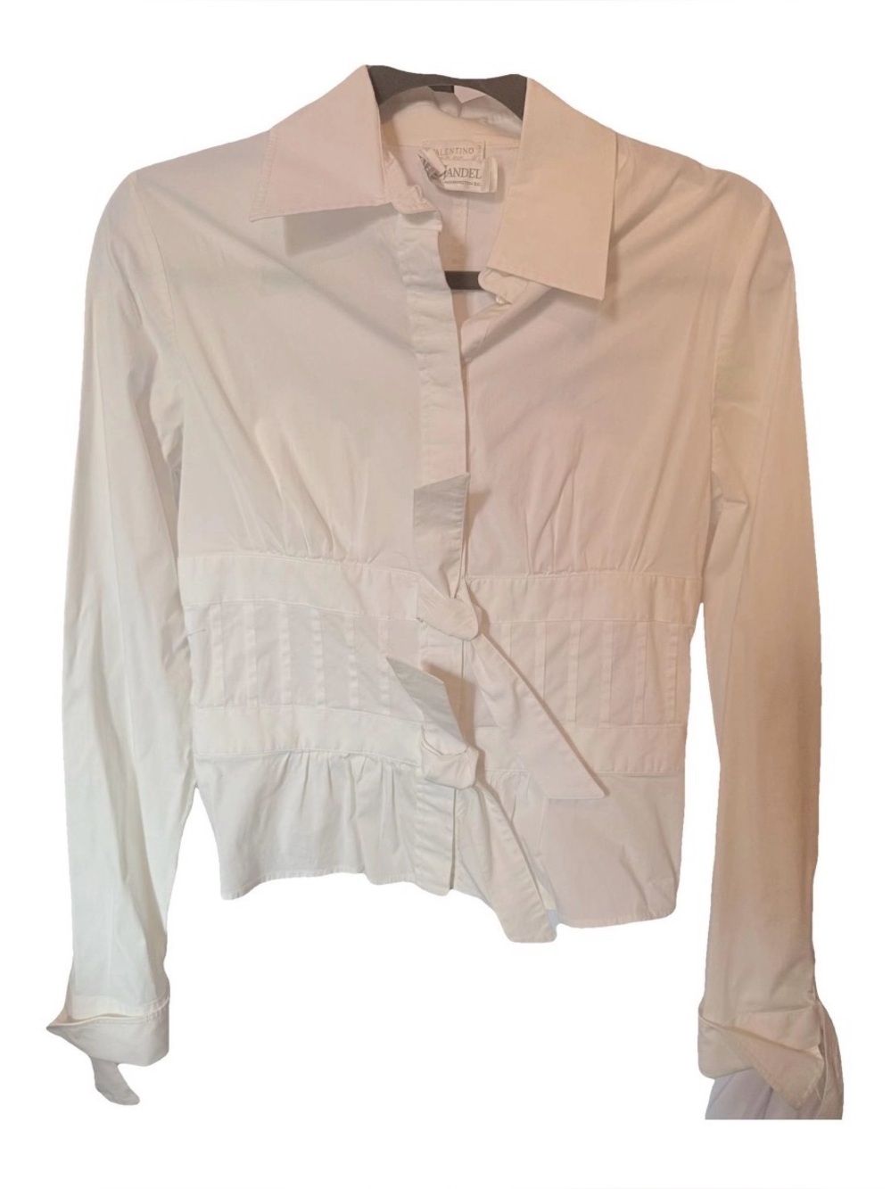 Valentino Cream Button-Front Cotton Shirt